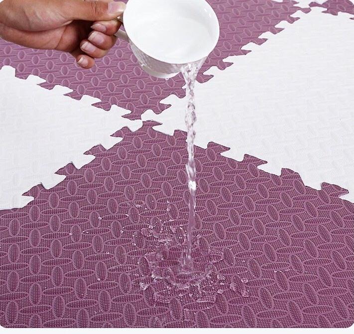 Set 20 Thảm tập gym chống trơn trượt, chống ồn, chống bể vỡ nền gạch hàng dày đẹp (30*30*1.2cm) - trắng sữa