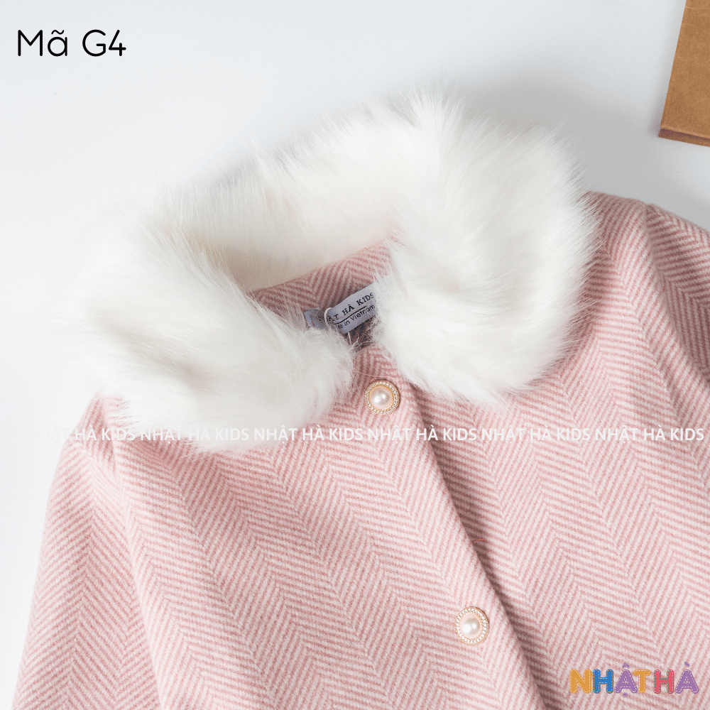 Áo khoác dạ G4 bé gái size đại từ 14-45kg chất liệu dạ ép cao cấp siêu dày mặc mùa đông