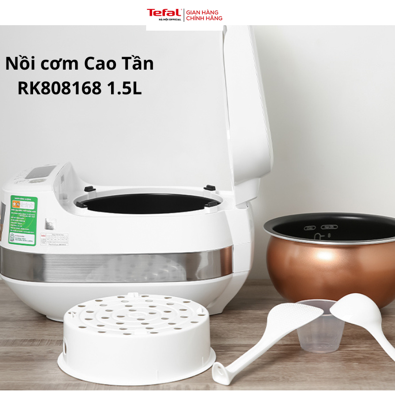 Nồi cơm điện tử cao tần Tefal 1.5L Công Suất 1200W- Thương hiệu Pháp - RK808168 -  Nấu Cơm Siêu Ngon, Dẻo Thơm Hàng chính hãng