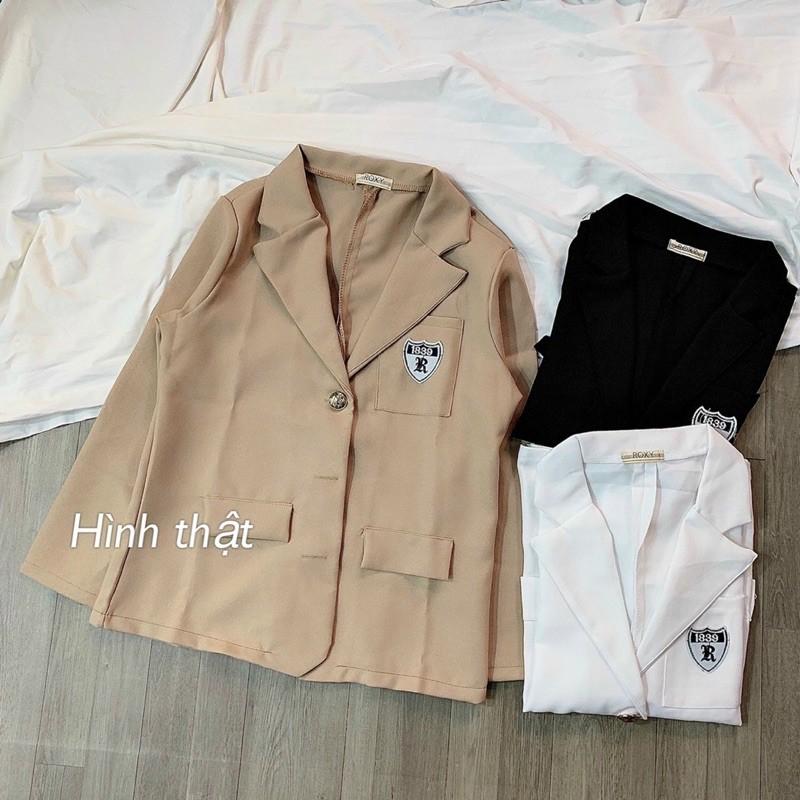 Áo khoác vest dài thêu logo chất tuyết mưa-C5U