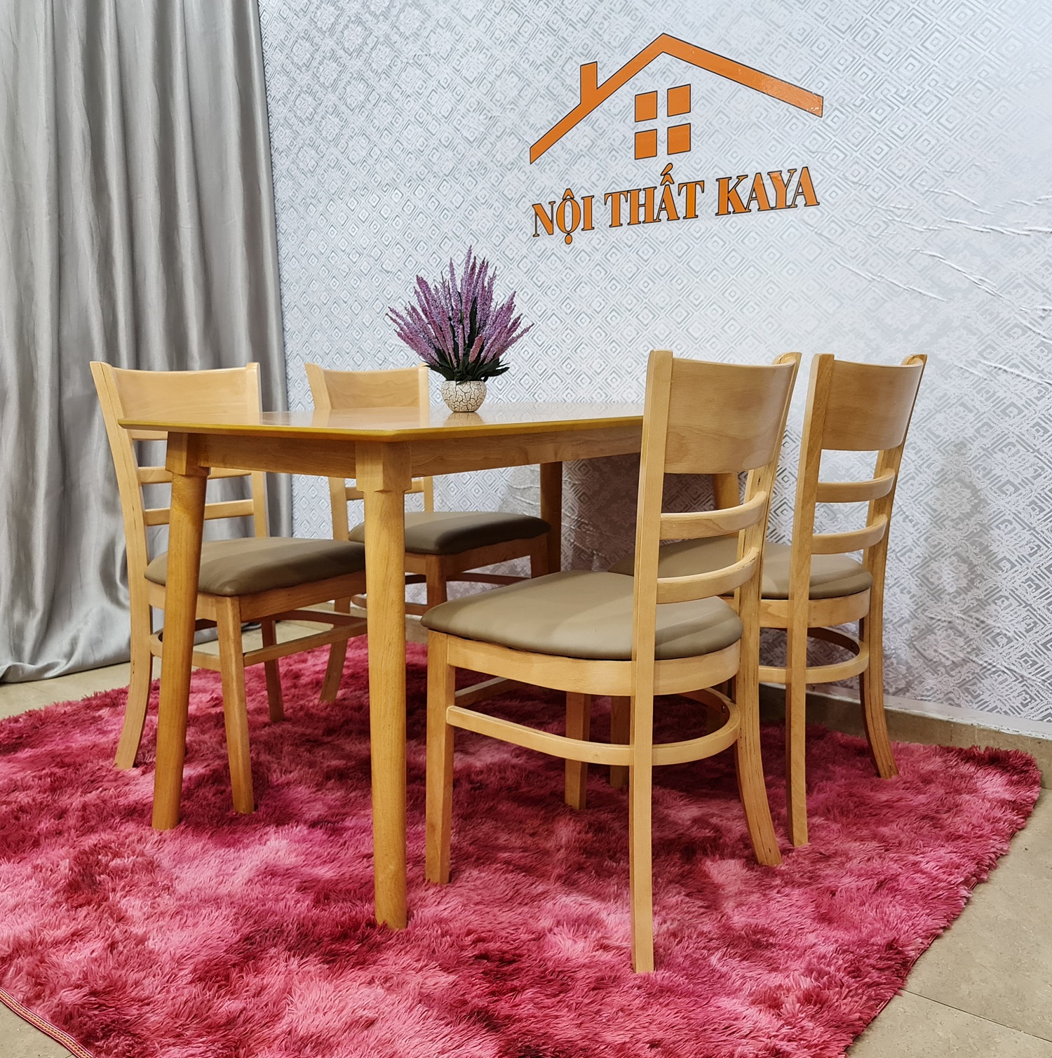 Bộ bàn Lunar 4 ghế Mostar 1m2 (Nâu)