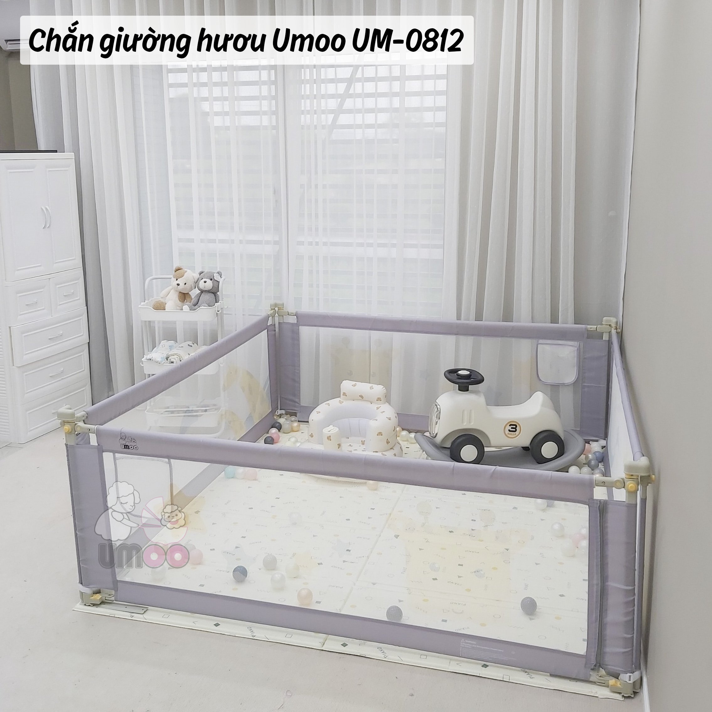 Thanh Chắn Giường Hươu Umoo UM-0812 Bản Nâng Cấp Mới Nhất 2022, Chặn Giường Chống Trượt An Toàn Cho Bé