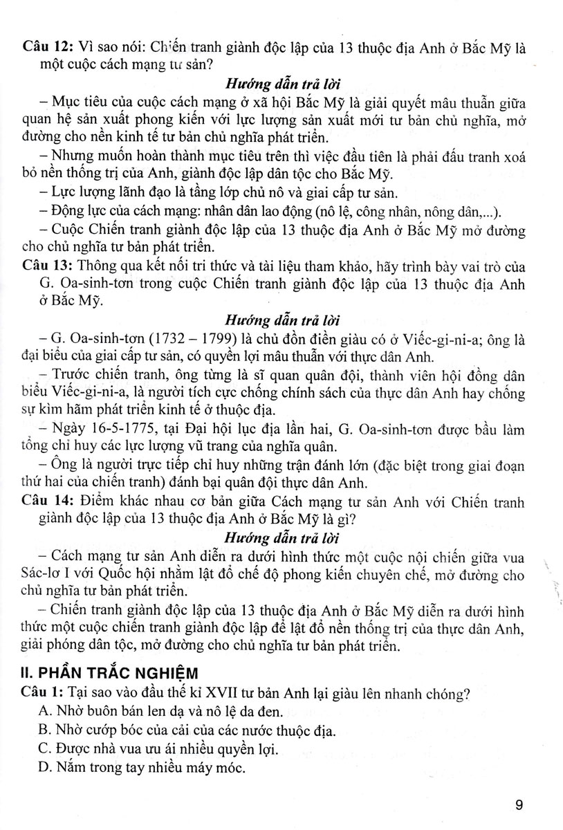 Trả Lời Câu Hỏi Lịch Sử 8 - Tự Luận Và Trắc Nghiệm _HA