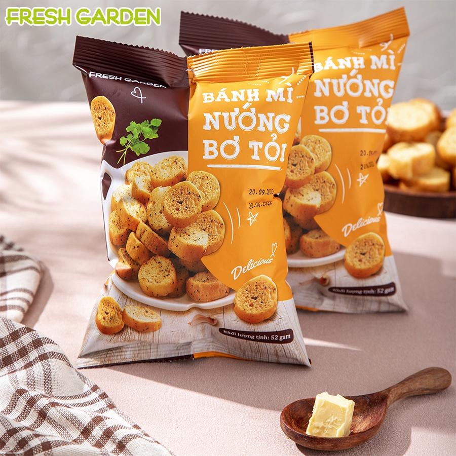 Set 6 Gói Snack Bánh Mì Bơ Tỏi FRESH GARDEN Hương Vị Đặc Trưng Sốt Bơ Tỏi Nồng Nhẹ Bánh Nướng Giòn Tan Gói 52g