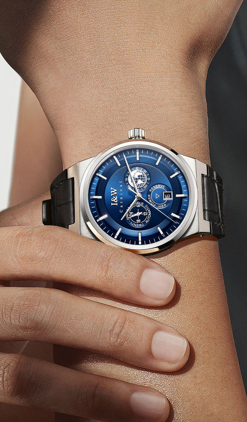 Đồng hồ nam chính hãng IW Carnival IW782G-1 ,kính sapphire,chống xước,chống nước 50m,Bh 24 tháng,máy cơ (automatic)