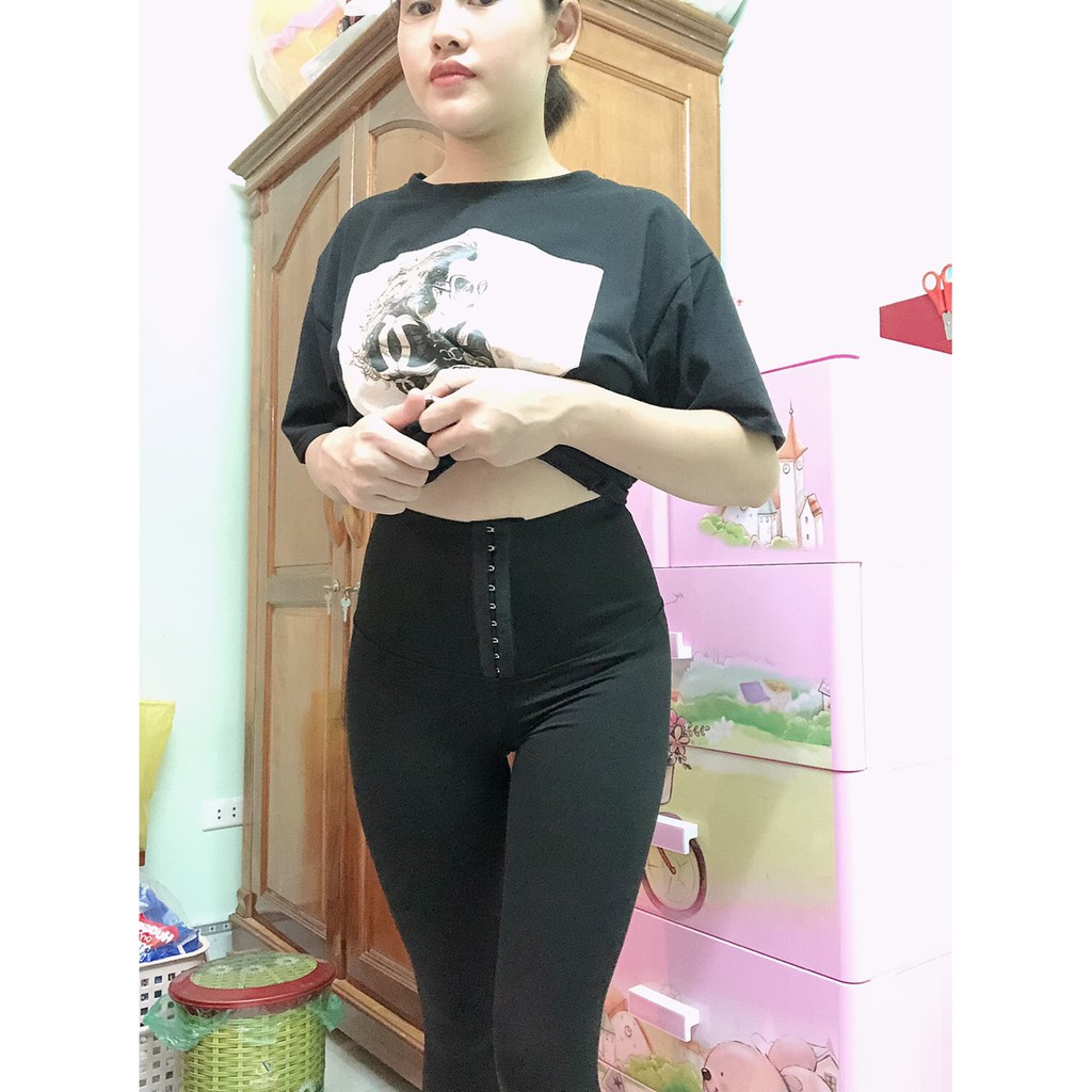 Quần tregging khoá gen bụng co giãn 4D - Quần legging cạp cao nâng mông lửng, dài nâng mông cao cấp