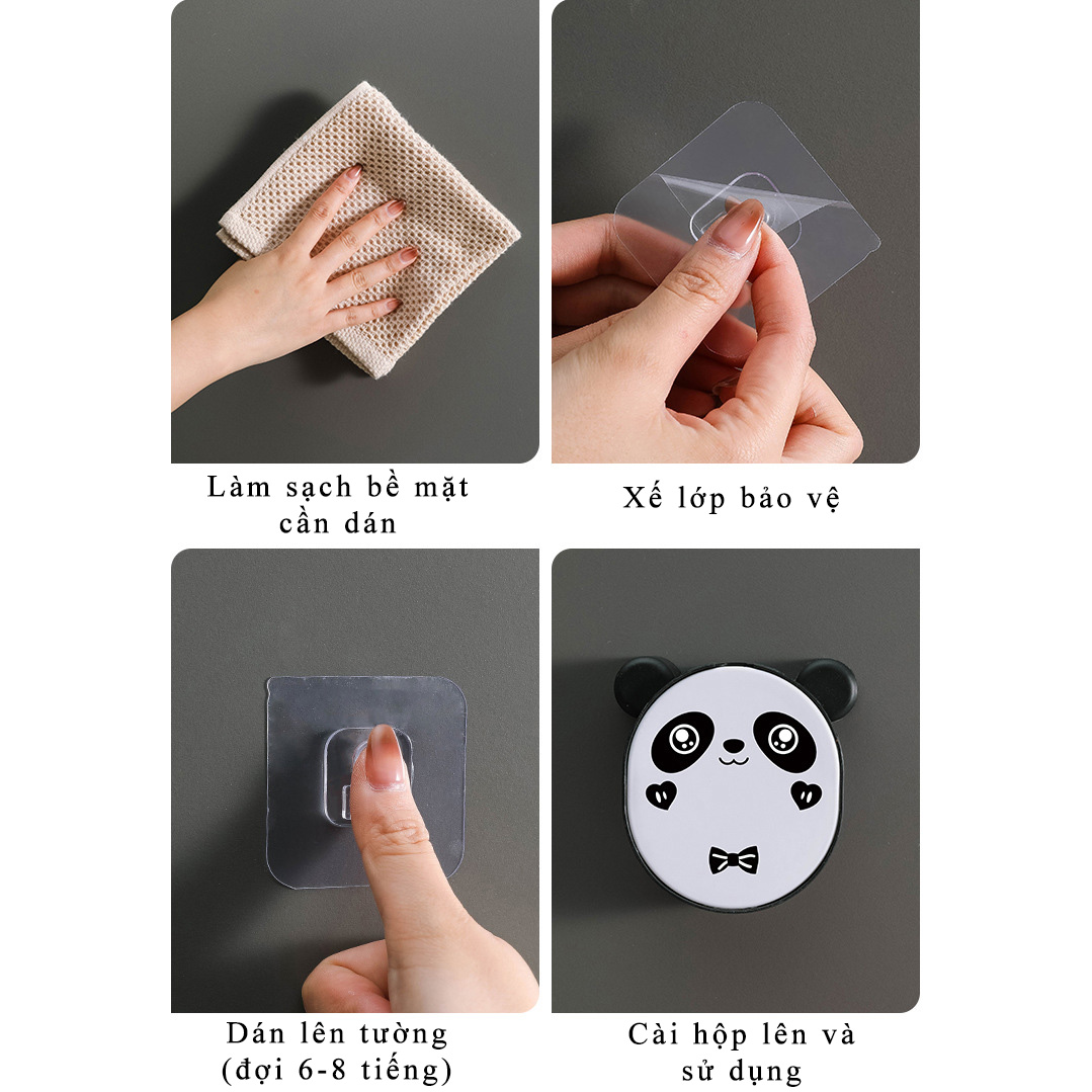 Hộp Đựng Phụ Kiện Dán Tường Mặt Gấu Xinh