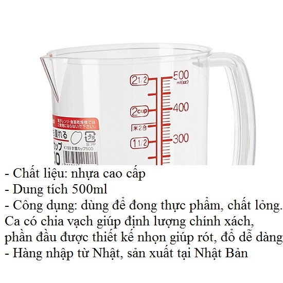 Combo 2 ca đong  đo lường có vạch chia 500ml dùng cho nhà bếp tặng 2 zipper 10cm