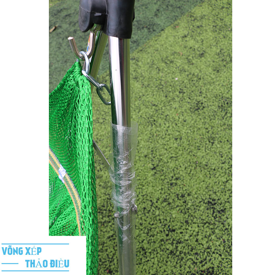 Võng xếp inox 100% tay cong cao cấp phi 27 thương hiệu Võng Xếp Thảo Điều - kv7