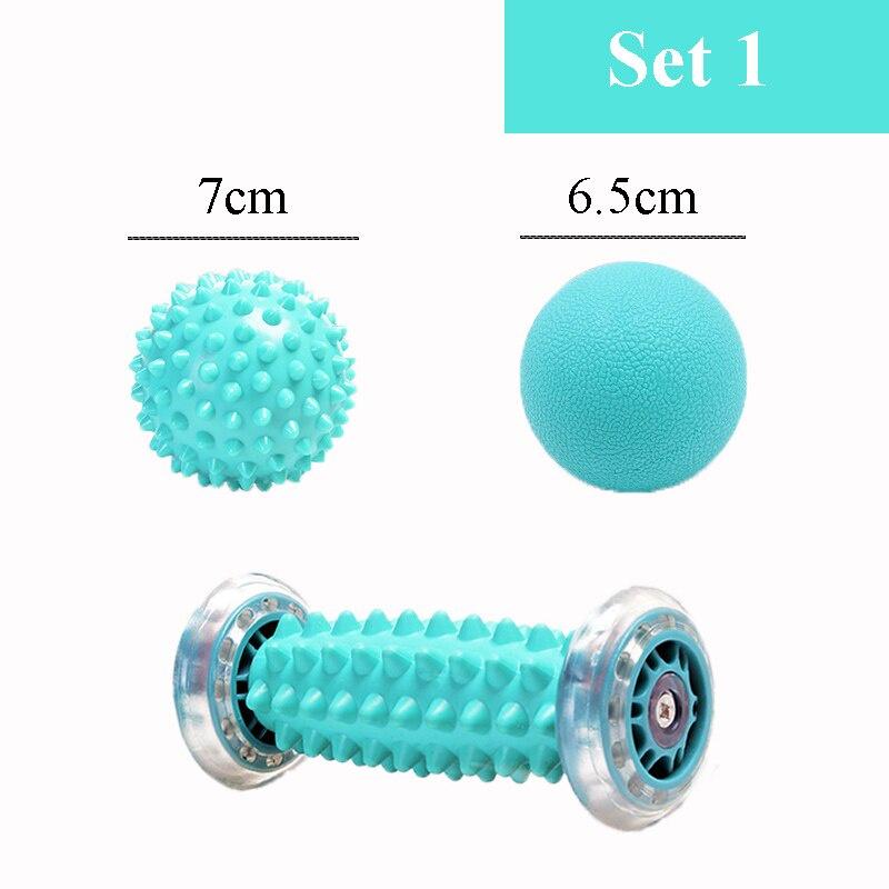 Yoga Foot Massage Ball Plantar Fascia Roller Muscle Relaxation Sports Fitness Balls Peanut Transmembrane Ball Body Exercise Set