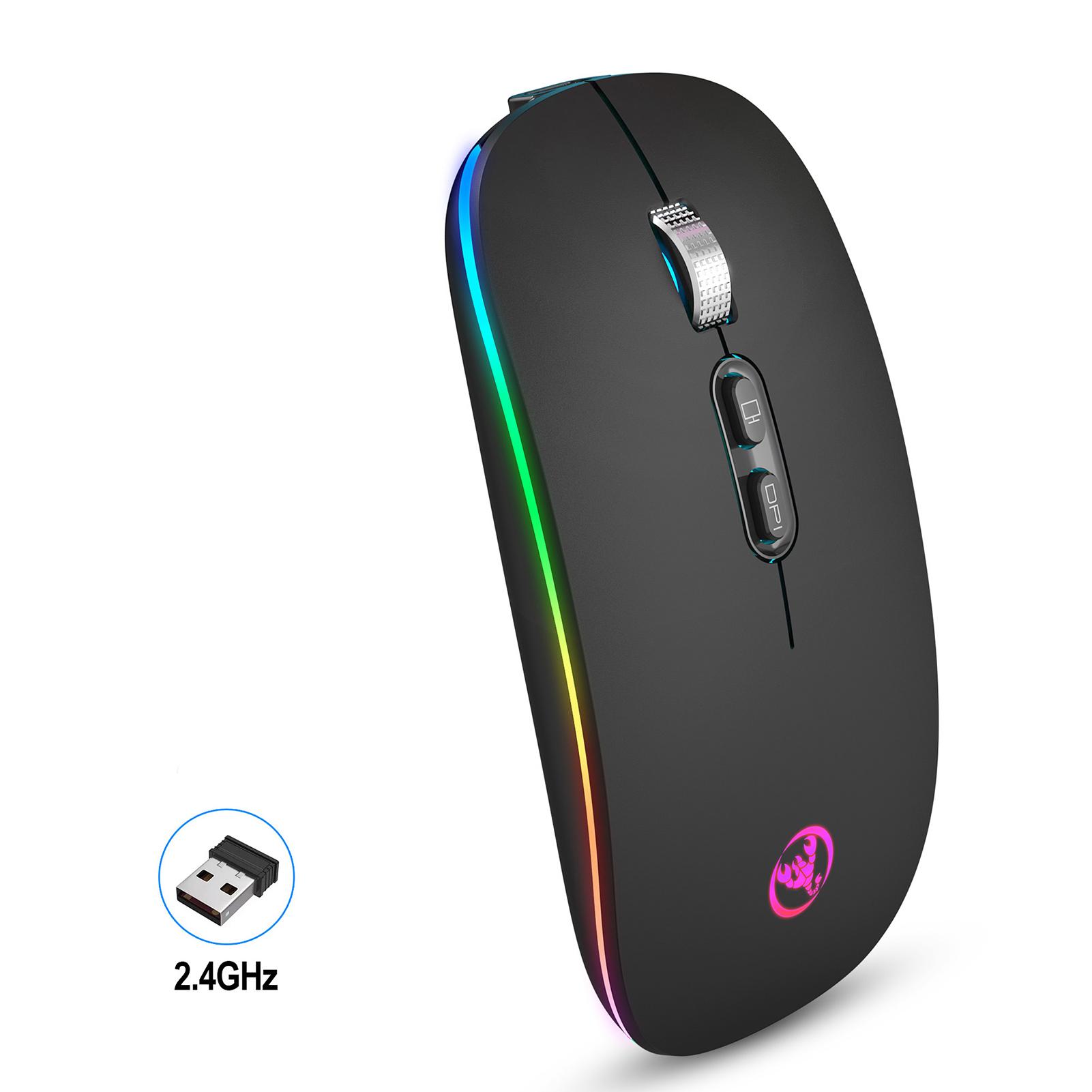 HXSJ 2.4G+BT5.1 Dual-mode Wireless Mouse 3 Adjustable DPI Rechargeable Ergonomic Office Mice
