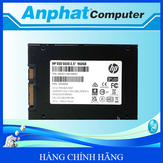 Ổ cứng SSD hiệu HP Model S650 960GB SATA3 2.5" - Hàng Chính Hãng