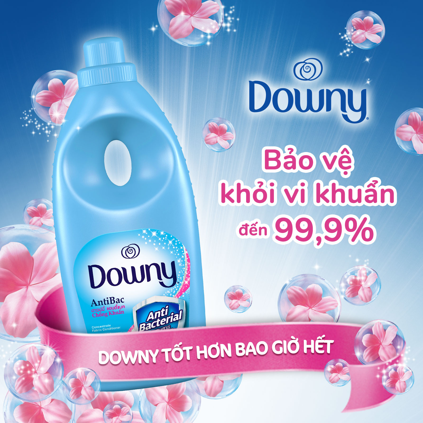 Nước Xả Vải Downy Đam Mê/ Quyến Rũ/ Nắng Mai/ Chống Khuẩn Ngăn Mùi Hôi Dạng Chai 4L