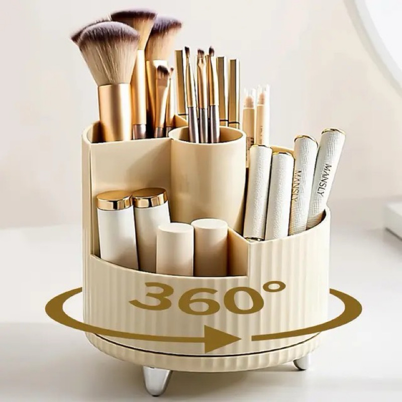 Kệ Để Đồ Trang Điểm - Khay Để Bút Bàn Làm Việc Xoay Tròn 360
