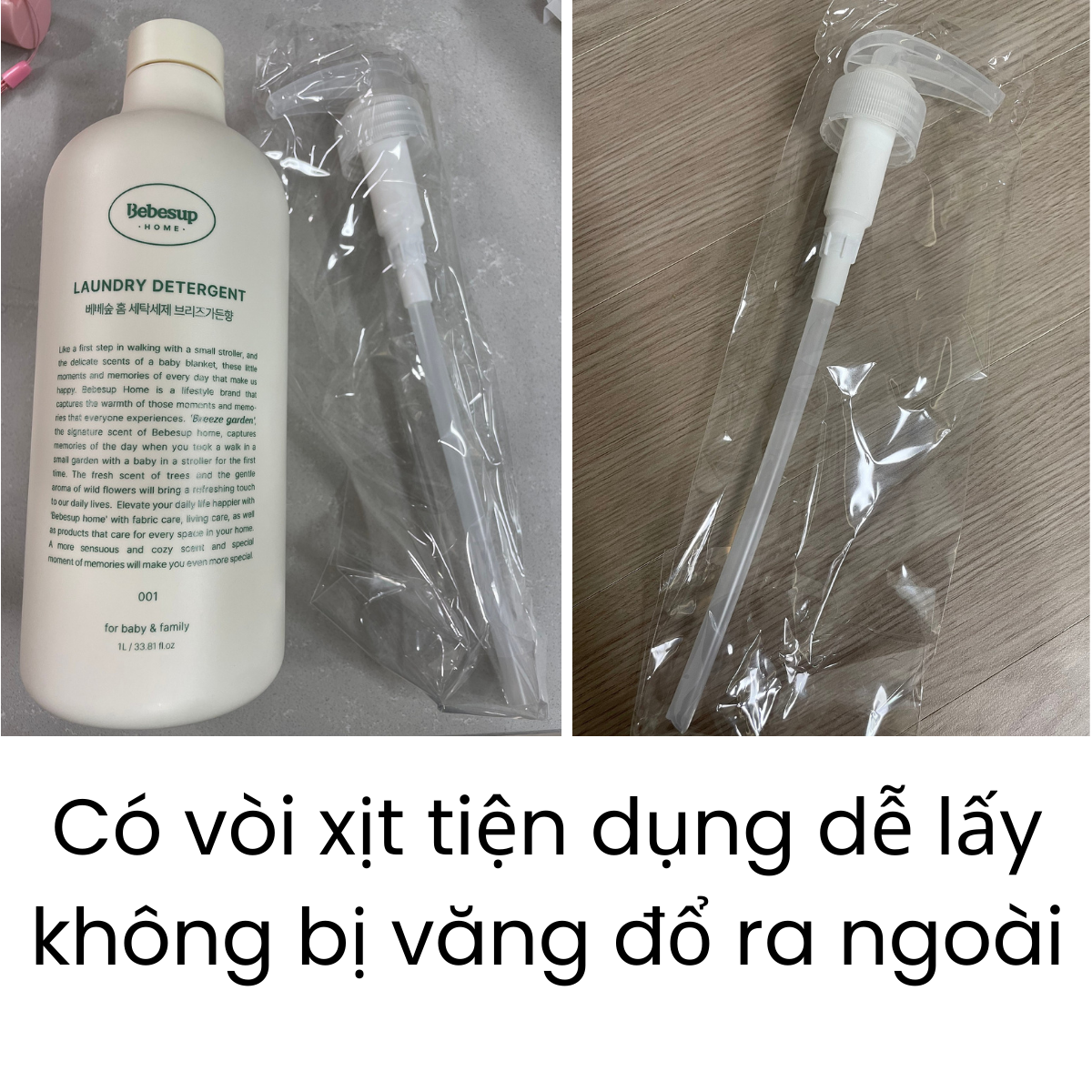 Nước Giặt Quần Áo Hàn Quốc Bebesup Cao Cấp Không Gây Kích Ứng Da