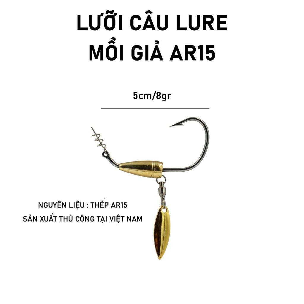 Lưỡi câu lure mồi giả AR15 sản xuất thủ công chuyên dùng cho mồi mềm cá lóc