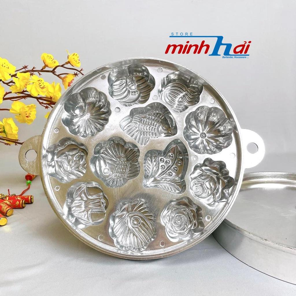 Khuôn Bánh Bông Lan xưa, Bánh Thuẩn - Khuôn Đặc Biệt dày nặng. Hợp kim Gang nhôm Loại 1, loại 12 bánh