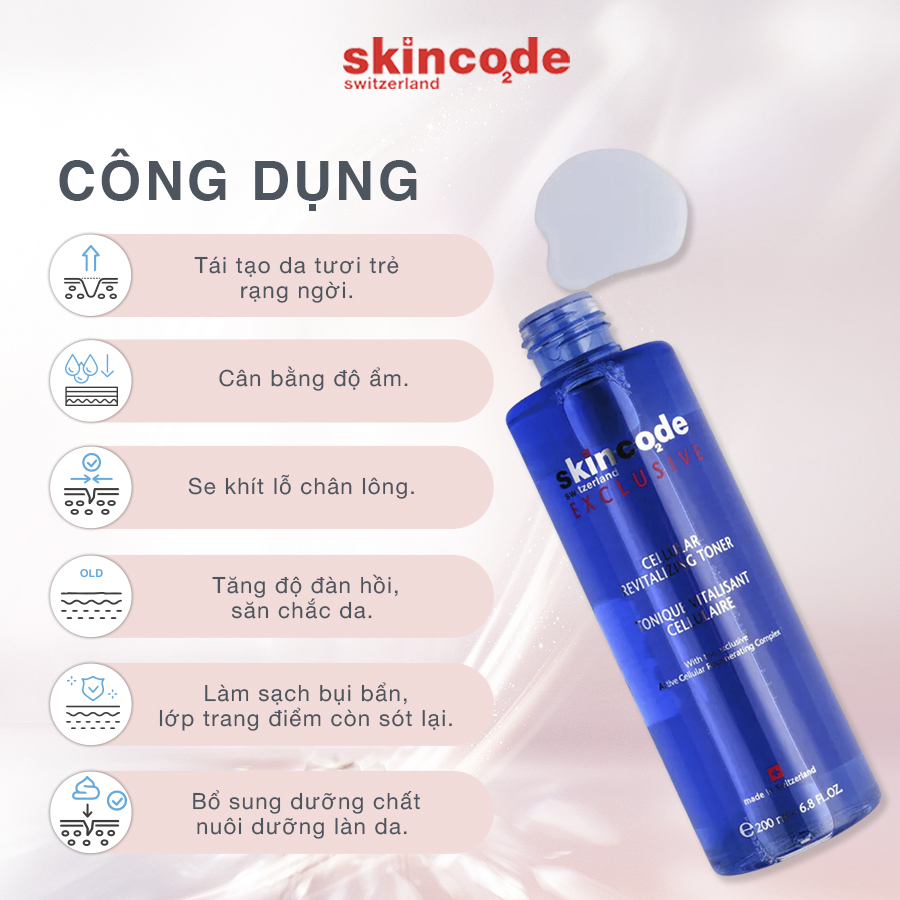 Nước hoa hồng tái tạo da Skincode Cellular Revitalizing Toner 200ml - MS 5005,2