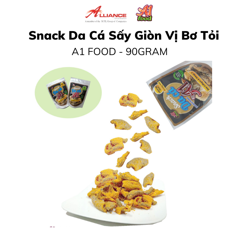 Snack Da Cá Vị Bơ Tỏi  A1 Food - 90gram