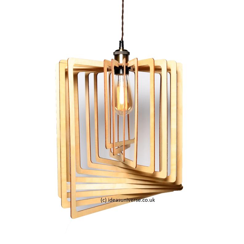 Đèn gỗ thả trần CAO CẤP hiện đại sang trọng 39x49cm chất liệu gỗ trang trí cho phòng khách nhà căn hộ decor nhà quán cafe