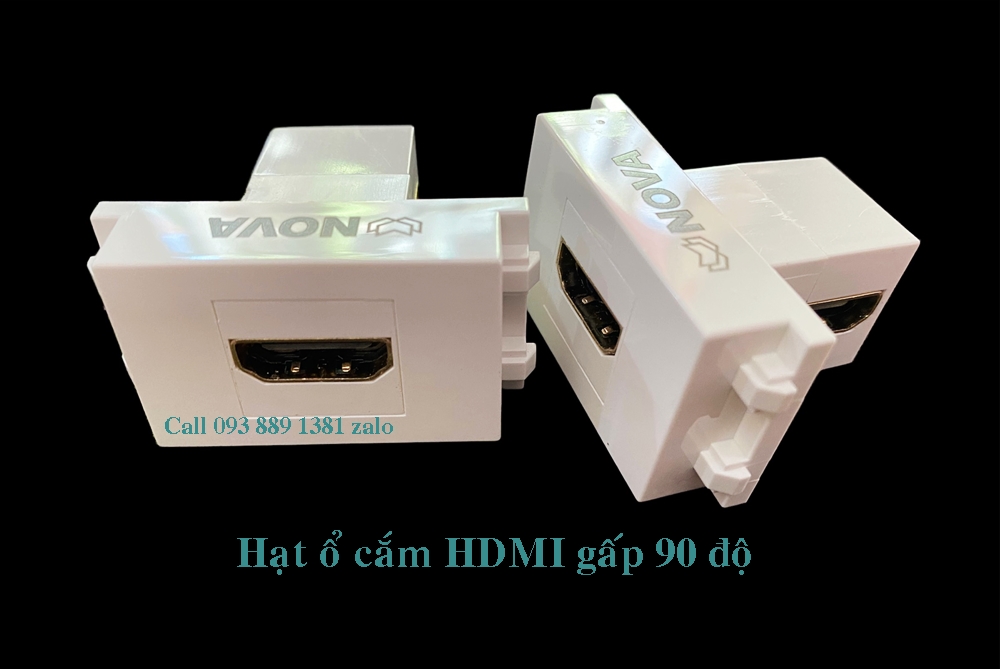 Hạt ổ cắm HDMI âm tường (hạt thẳng, hạt bẻ góc chữ L, hạt dây dài 20cm). Dùng lắp mặt âm tường, ổ cắm âm sàn