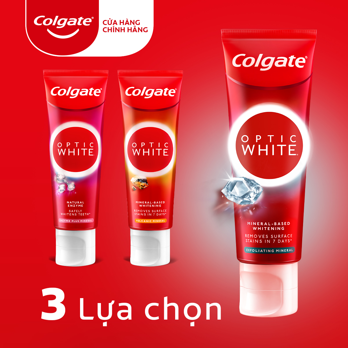 Kem Đánh Răng Colgate trắng răng Optic White Exfoliating Mineral cho răng sáng bóng 100g/tuýp