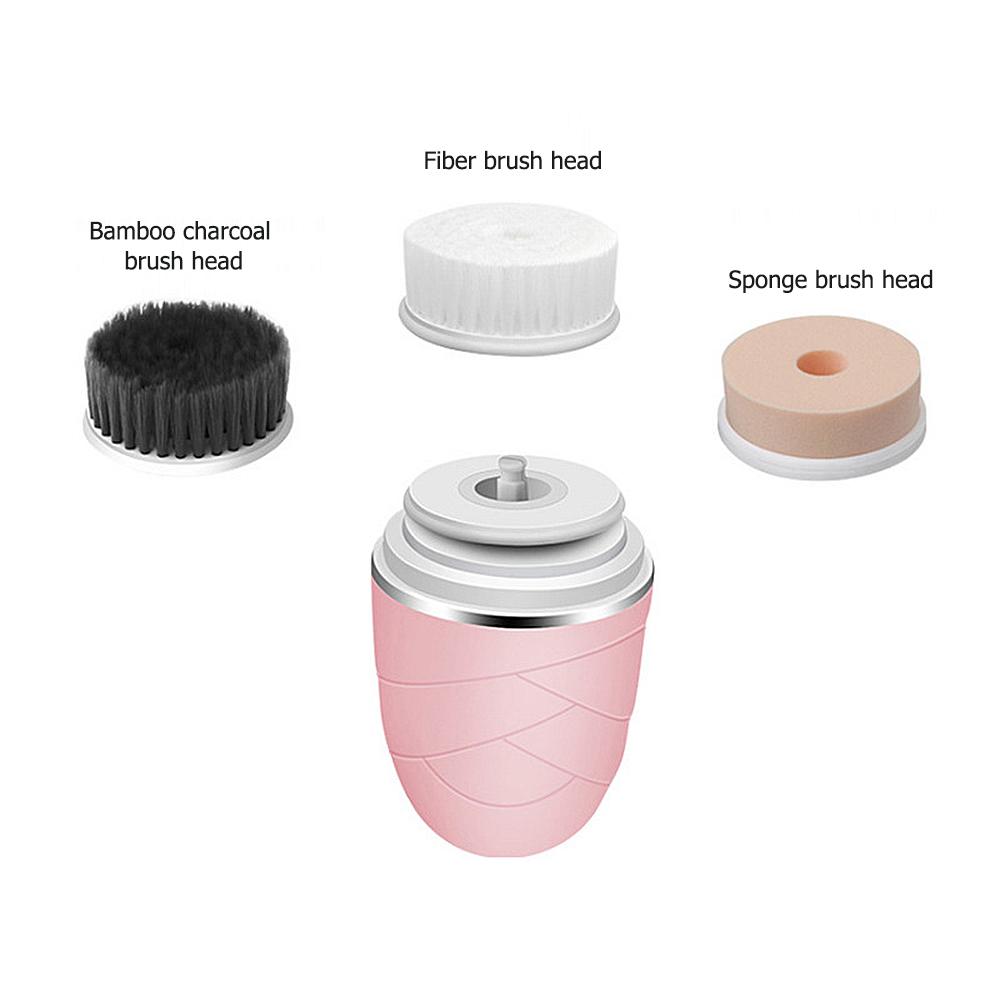 Điện Làm Sạch Da Mặt Bàn Chải Silicone Âm Rung Mini Sạch Sâu Lỗ Chân Lông Làm Sạch Massage Da Mặt Chống Thấm Nước Rửa Mặt