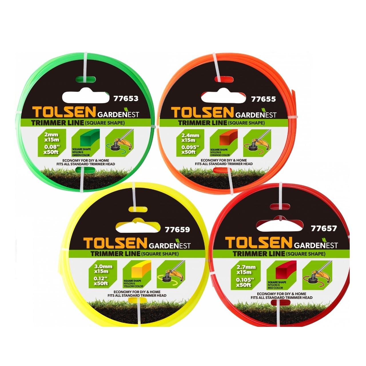 DÂY CẮT CỎ XANH 2X15M 77653 TOLSEN - HÀNG CHÍNH HÃNG