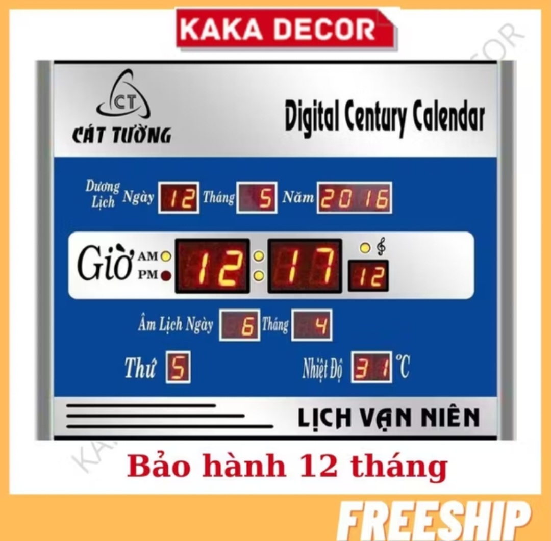 SIÊU ĐỒNG HỒ LED LỊCH VẠN NIÊN TREO TƯỜNG BÁO GIỜ NHIỆT ĐỘ NGÀY THÁNG NĂM THỨ ĐA NĂNG