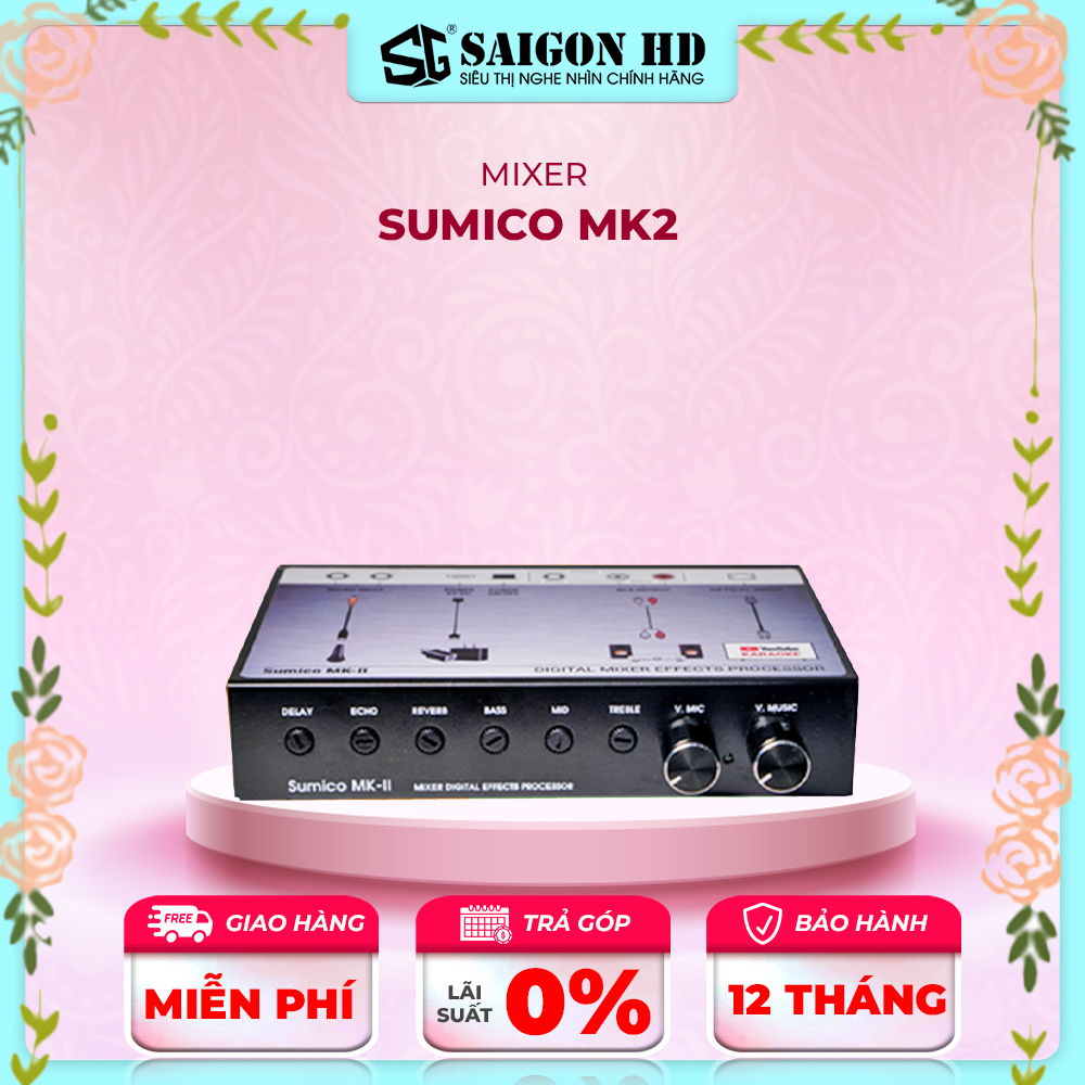 Mixer cao cấp SUMICO MK2 - Hàng chính hãng, giá tốt, nguồn sạc 5V, có thể sạc dự phòng, dùng cho mọi loại loa