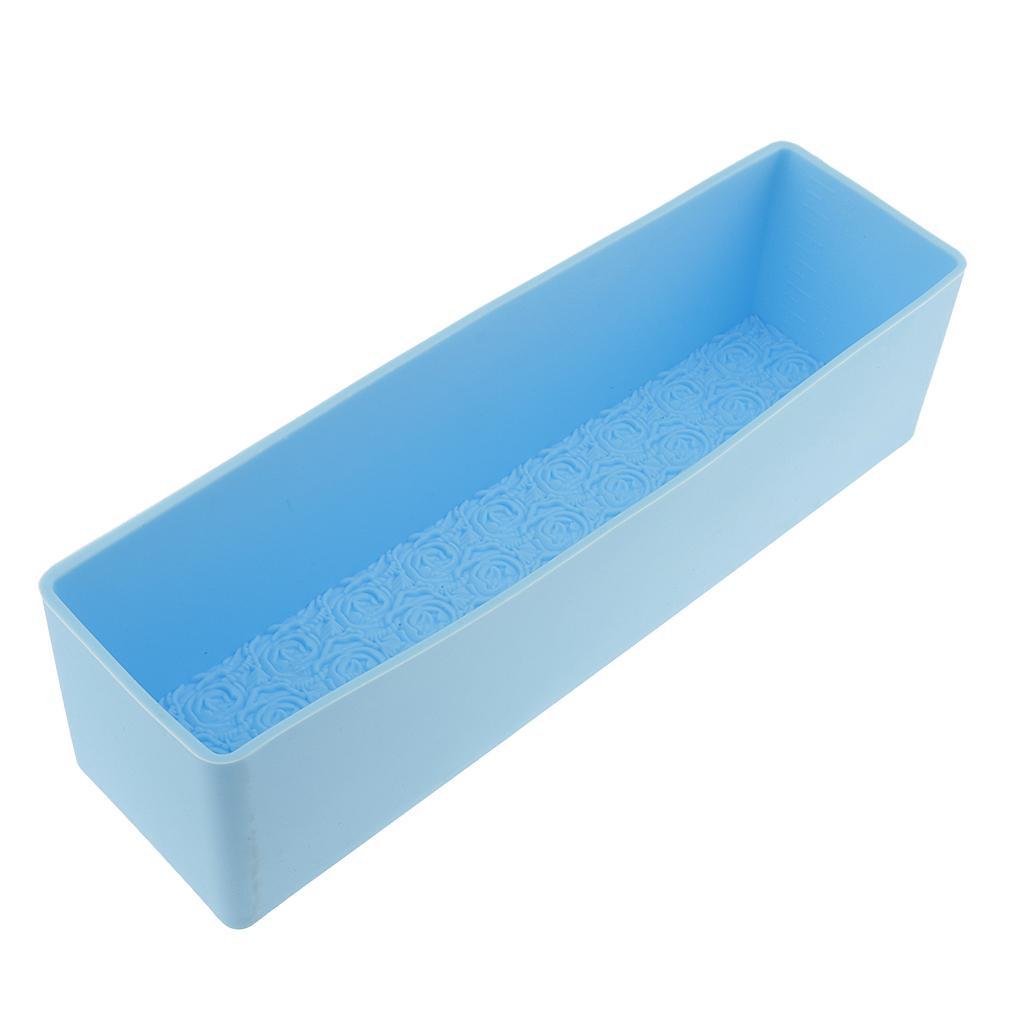 Rose Flower Silicone Cavity DIY Rectangle Soap Mold Cake Chocolate Baking Mold for Homemade Craft