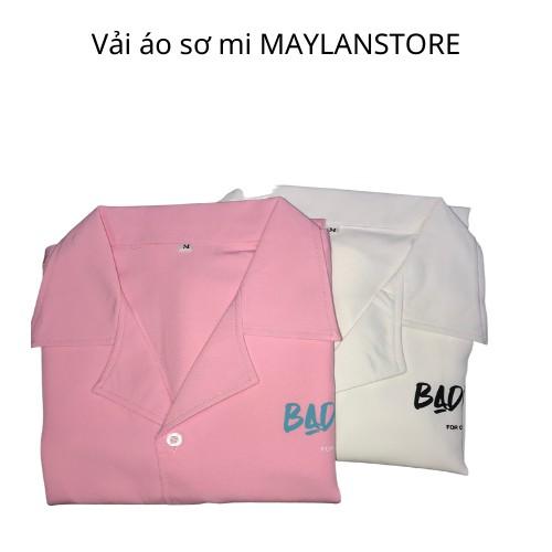 Áo Sơ mi Nam Tay Ngắn Thêu Họa Tiết - form rộng unisex - MAYLANSTORE