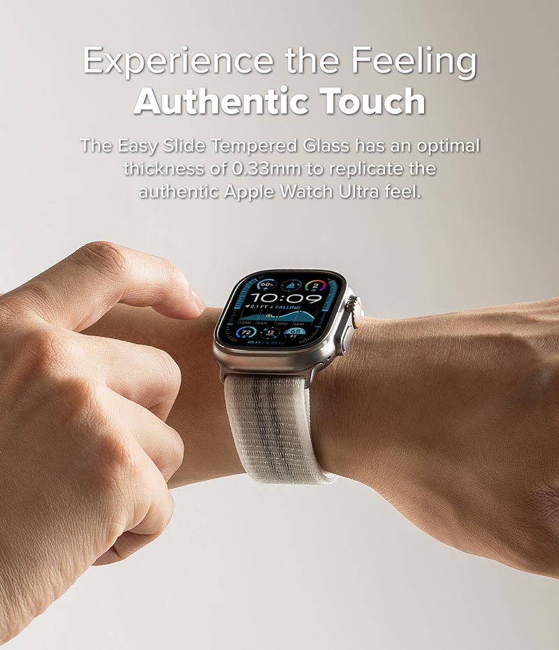 Bộ 2 dán cường lực Apple Watch Ultra 2/1 RINGKE Easy Slide Tempered Glass - Hàng Chính Hãng
