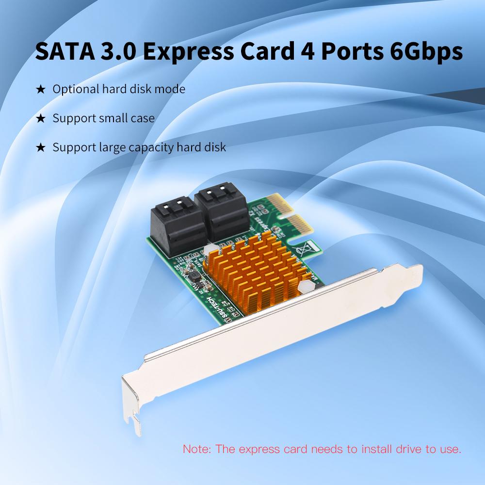 Bộ điều khiển cấp độ điều khiển PCI-E X2 đến 4 cổng SATA3 6Gbps Card Express Card SSD với đĩa CD trình điều khiển cho PC lớn và nhỏ