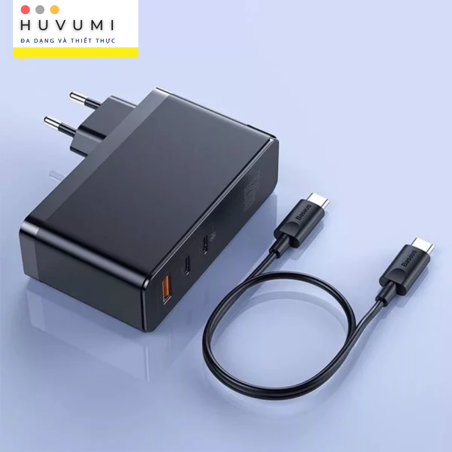 [Hàng Chính Hãng] Bộ sạc nhanh đa năng Baseus GaN2 Pro Quick Charger 120W dùng cho Smartphone/ Tablet/ Macbook / Laptop (C+C+A, With C to C Cable, E-mark Chip 100W LVJ002