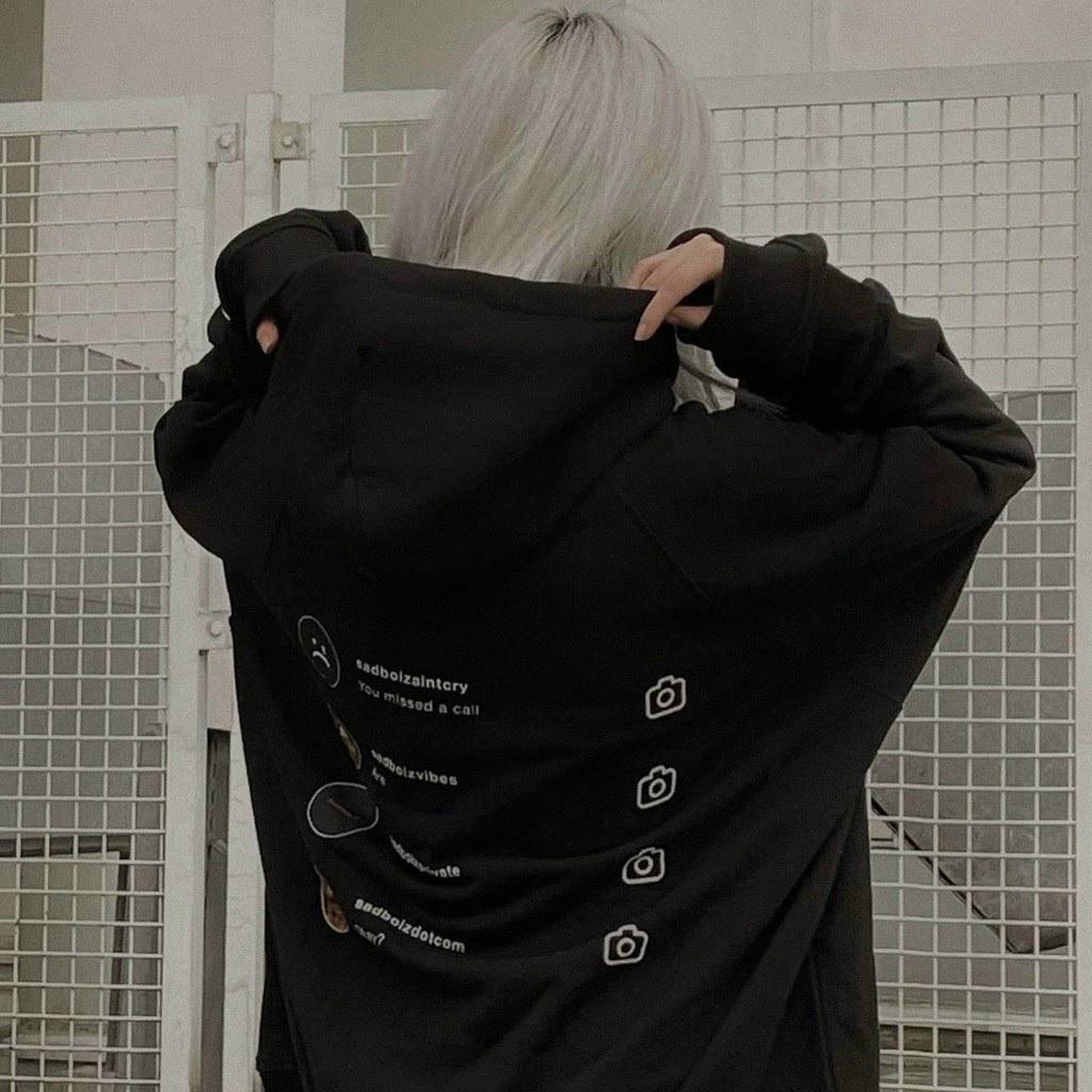 Áo Khoác Hoodie SADTAGRAM BLACK & GREY