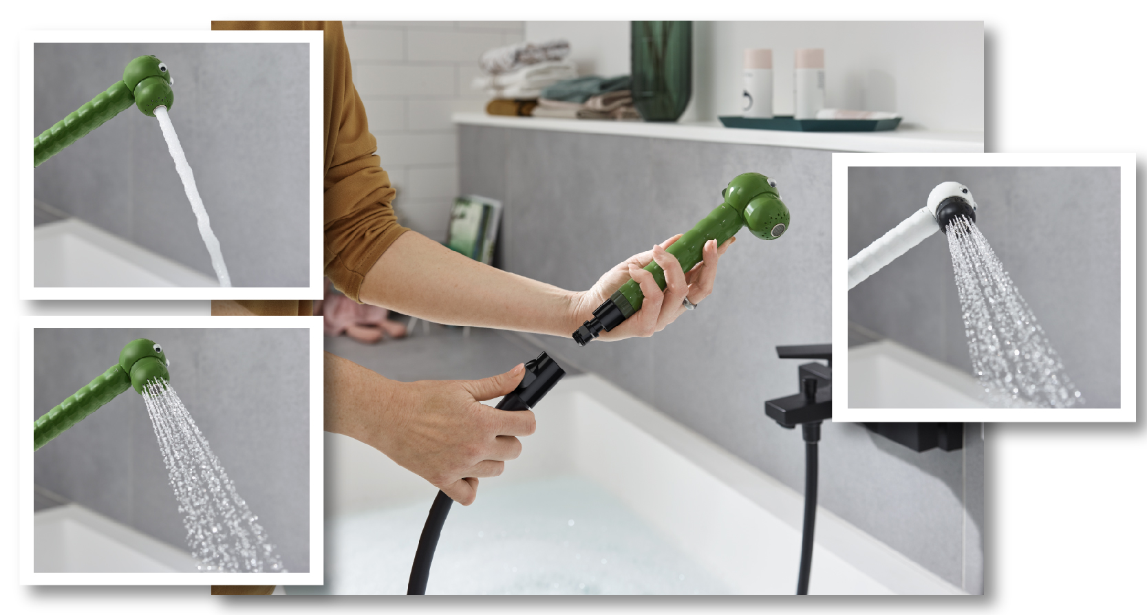 Tay sen tắm đáng yêu an toàn dành cho bé HANSGROHE Jocolino zebra 2jet - Hàng Nhập Khẩu