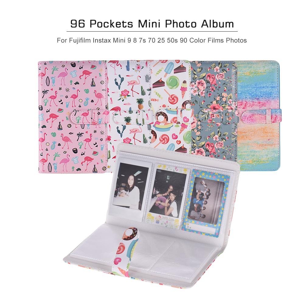 96 Túi Album Ảnh Nhỏ cho Fujifilm Instax Mini 9 8 7s 70 25 50s 90 Phim Màu Giấy