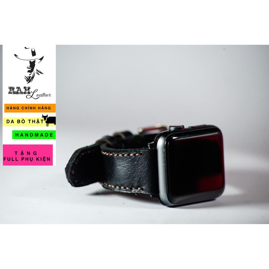 Hình ảnh Dây đồng hồ RAM Leather da bò đen - RAM classic black (tặng khóa, chốt, cây thay dây)