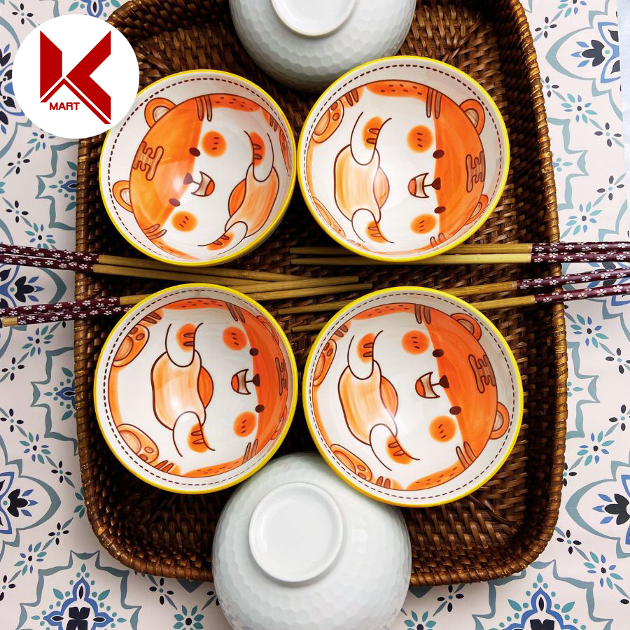 Bộ bát đũa bohemia cao cấp gồm 6 bát ăn cơm và 6 đôi đũa tre tự nhiên - K-Mart