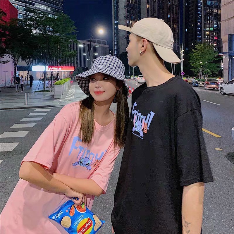 Áo thun hoạt hình Stitch, Áo Thun Form Rộng Unisex Hoạt Hình Ftitch, Áo Thun Nữ Mùa Hè Hoạt Hình Thun Thời Trang Nữ, Áo Hoạt hình Freesize Phong Cách Ulzzang Cực Xịn