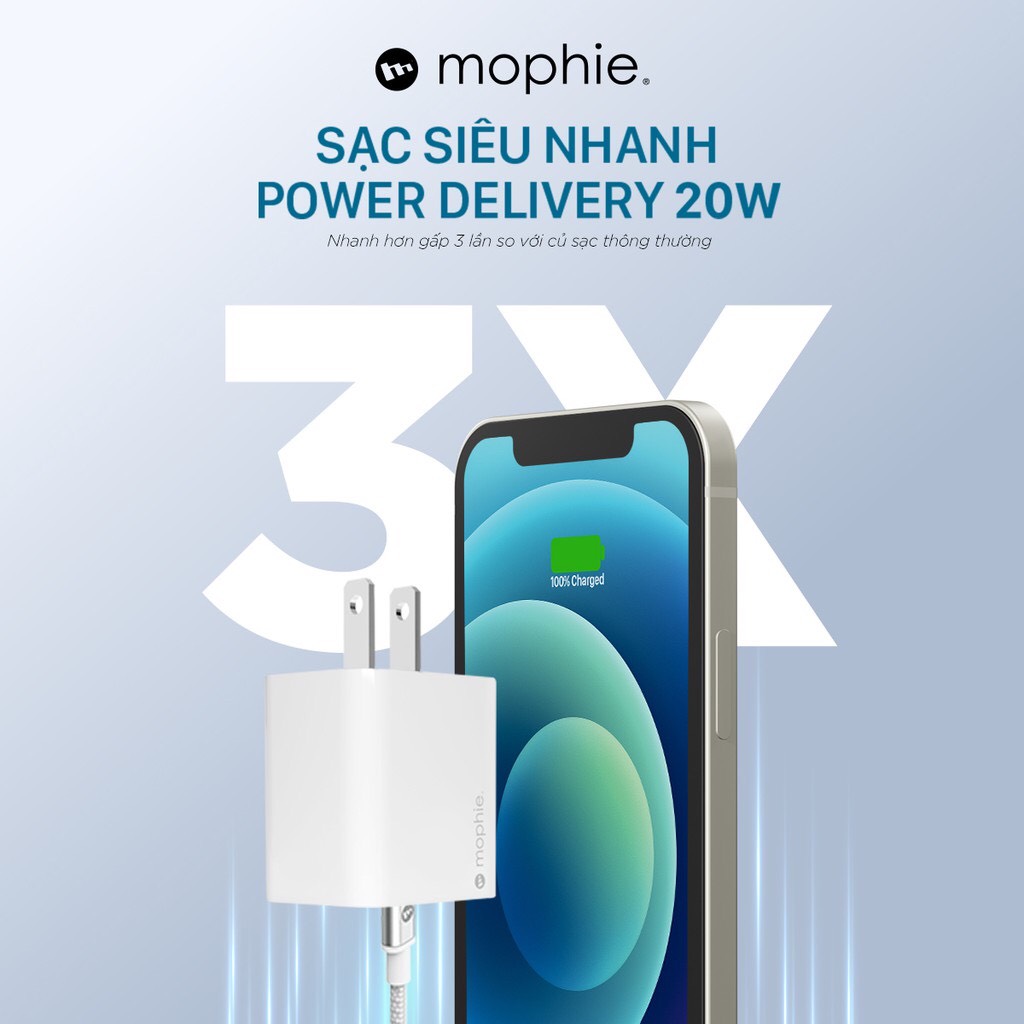 Hình ảnh Sạc nhanh Mophie Power Delivery 20W 1 USB-C - Hàng chính hãng