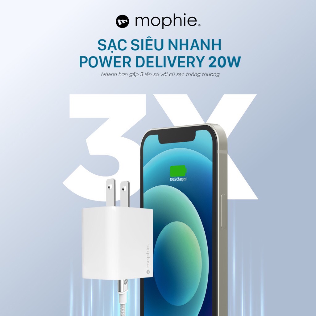 Sạc nhanh Mophie Power Delivery 20W 1 USB-C - Hàng chính hãng