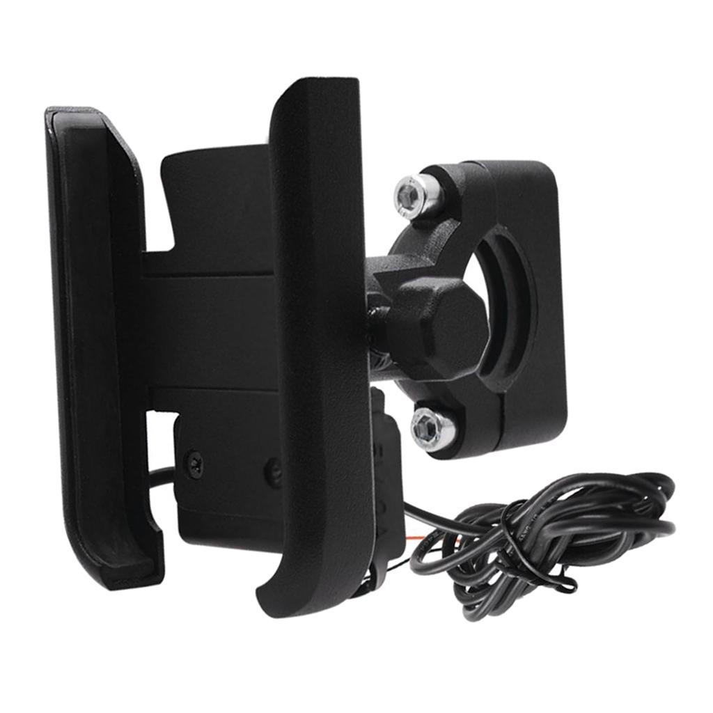 Motorcycle ATV Handlebar Phone Mount Holder USB Charger For Smart Phones GPS