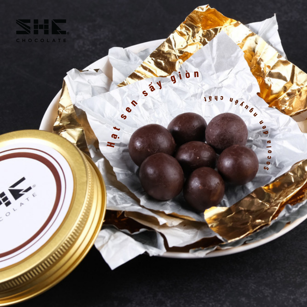 Socola hạt sen hộp 90g SHE Chocolate - Quà tặng du lịch phong cảnh Kinh thành Huế Việt Nam