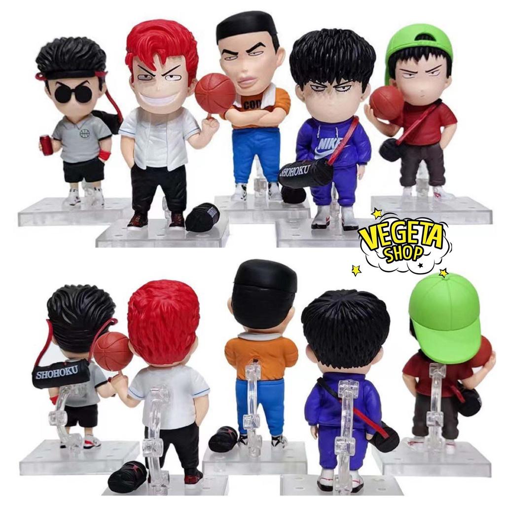 Mô hình Slam Dunk - Set bóng rổ Hanamichi Rukawa Takenori Ryota Mitsui Akagi - Team bóng rổ trường Shohoku - 10,5~12cm