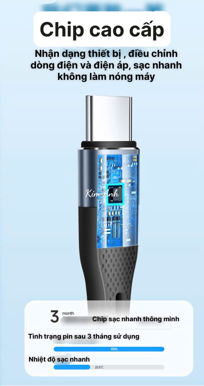 Dây sạc LI-TOP LX73 100W, chân cắm Type C, dây bọc lớp cao su mềm chống rách, đầu lưới SR chống uốn, hàng chính hãng
