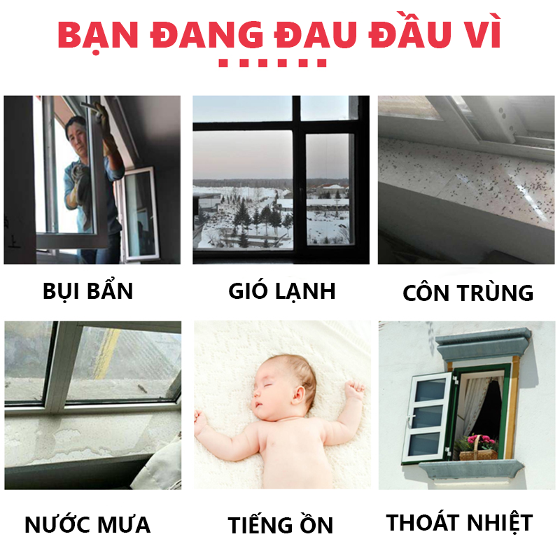 Ron cao su dán khung cửa dài 6 mét chống gió lùa, côn trùng, gioăng cửa giảm chấn nhiều màu sắc, kích cỡ