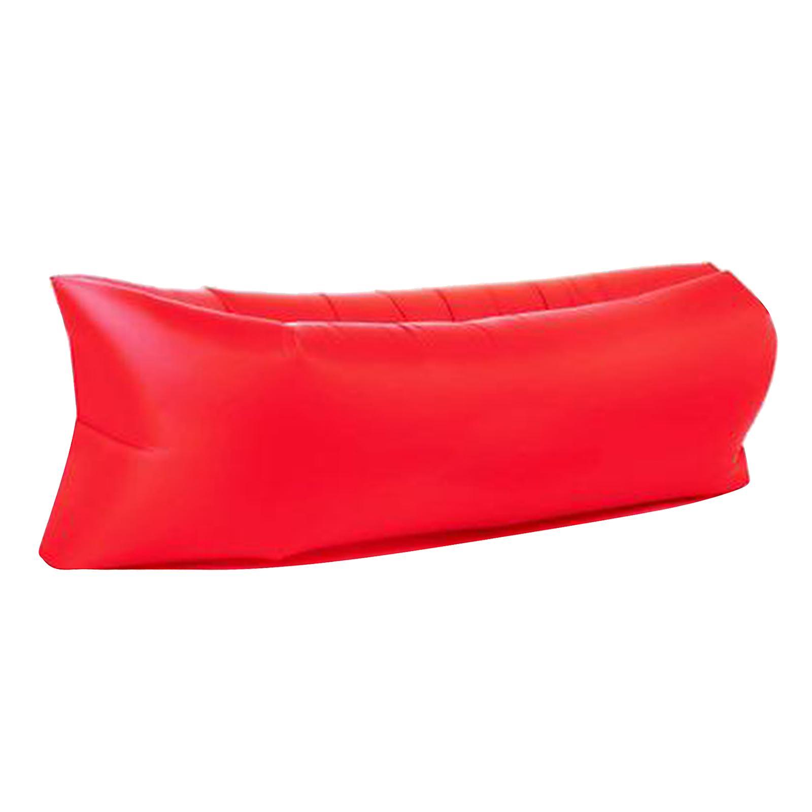 2xInflatable Sofa Air Bed Lounger Chair Sleeping Bag Mattress Couch Red