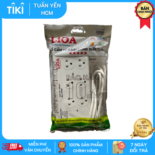 Ổ cắm kéo dài LiOA công suất lớn 6 ổ cắm